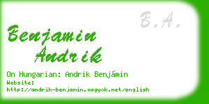 benjamin andrik business card
